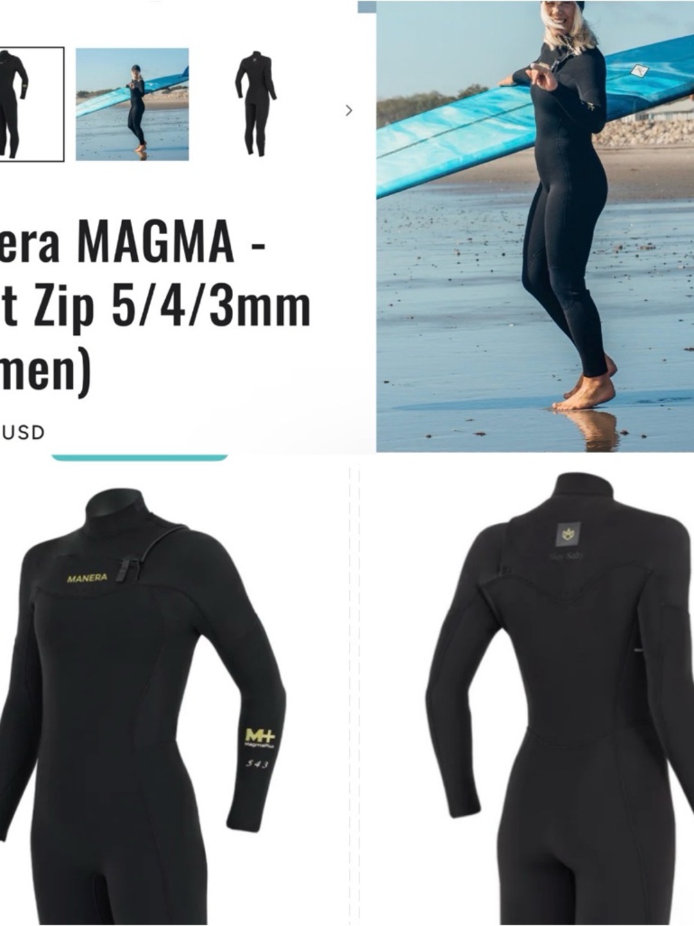 5/4/3 Manera Magma plus premium designer wetsuit - retailed $569 - make offers!